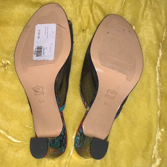 Azuree Cannes Size 5.5 Beaded Mesh Open Toe Chunk Heels - Picture 11 of 16